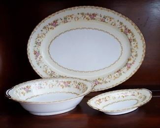 Antique Noritake Serving Pieces Columbine Pattern #3803