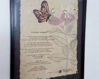 Poet, William Heyen framed signed and numbered Brockport Milkweed poem