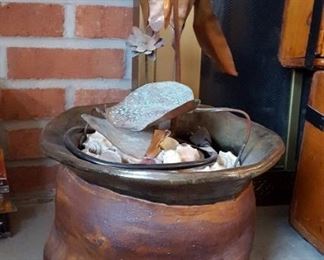 signed ceramic plant fountain