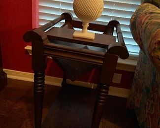Unique side table with moving parts 