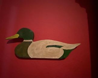 Hand painted wooden duck 