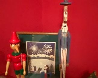 Large hand carved and painted statues