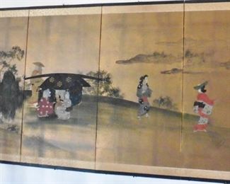 Four panel Japanese screen