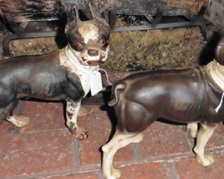 Iron Boston terrier dogs-one vintage; one antique