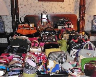 Purses...some Burberry...no authentic Chanel. Scarves, headbands