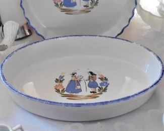 Lookalike Quimper servers and real Quimper tin trays