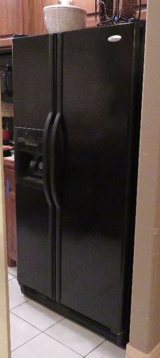 Whirlpool black side-by-side refrigerator