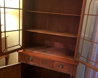 #9		Antique China Cabinet 2 glass doors w/ 2 Shelves ,1 drawer & 2 wood Doors  36x16x72 - 1 pc	 $225.00 
