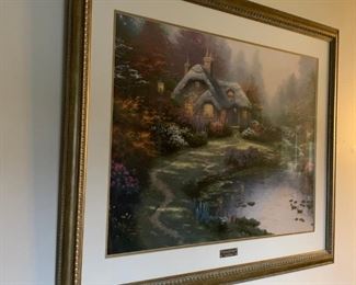 #13		Everett's Cottage by Thomas Kincaid Framed Lithograph 	 $150.00 
