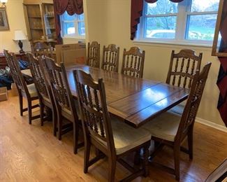 #17		Williams Furniture by Georgia Pacific Table w/10 chairs 76-100x42x29.5	 $275.00 
