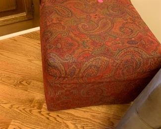 #19		red paisley stool 20x16	 $20.00 