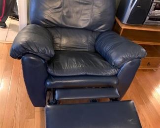 #25		England Blue Leather Recliner  (as is small Tear)	 $200.00 
