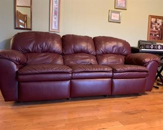 #26		England Burgandy Leather double Recliner	 $400.00 
