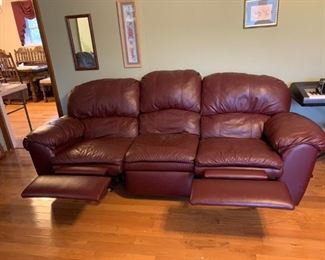 #26		England Burgandy Leather double Recliner	 $400.00 
