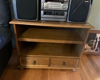 #29		Oak Look Entr. Center w/2 shelves & 2 drawers   32x18x24	 $75.00 
