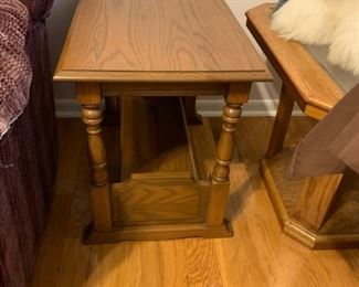 #34		Tell City Wood Magazine End Table   26…5x16.5x21	 $125.00 
