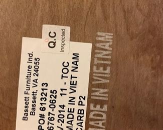 #55		(2)Bassett End Tables w/Metal Foot 18sqx18   $75
