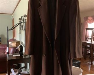 #89 Bachrach brown cashmere coat size large men $60.00
