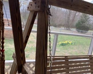 #61 Wood Frame w/Hanging Wood Swing 72" Long - Stand 104" long x 70" Tall $300.00 