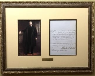 This document entails instructions given by President Chester Arthur on how to send correspondence to Emperor William I of Imperial Germany. Document is signed by Chester Arthur, and dated August 15, 1884.
Measurements:
Frame: 25 x 19 inches
Document window: 10x 7.25 inches