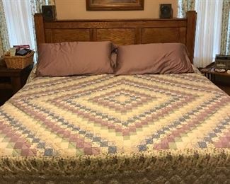 King size bed with like new mattress set