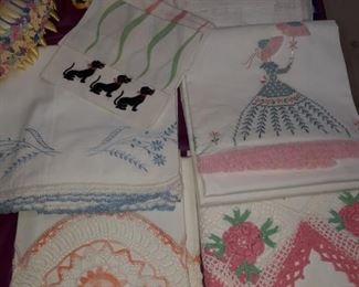 New old stock embroidered pillowcases