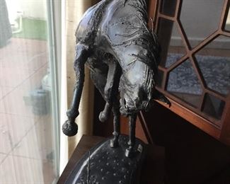 Welded metal “ Self Defense” by Gary Leddy   17” tall 