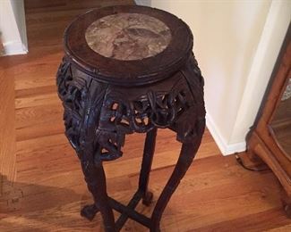 Heavy carved marble top Pedestal