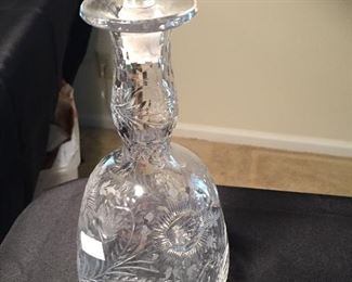 Fancy heavy cut glass decanter 