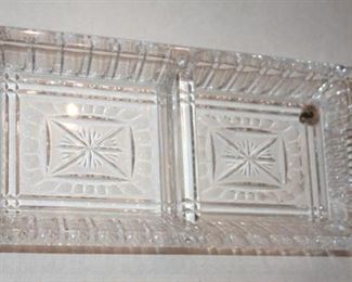 Stunning Waterford Crystal 2-Section Rectangular Serving Tray w Handles https://ctbids.com/#!/description/share/332193