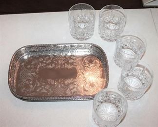 Vintage British Nobleman Silver Plated on Copper with 5 Highball Glasses https://ctbids.com/#!/description/share/332200