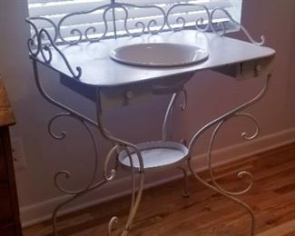 Vintage French 2 drawer wash stand