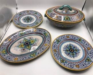 Dervta Italy Dishes. Serving plate, serving bowl hand painted  https://ctbids.com/#!/description/share/331522
