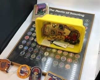 Boy Scout poster, handbook, badges and pins https://ctbids.com/#!/description/share/331568