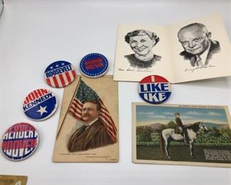 5 Political Buttons and 3 postcards, Historical. https://ctbids.com/#!/description/share/333483