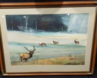 Elk Water Color painting