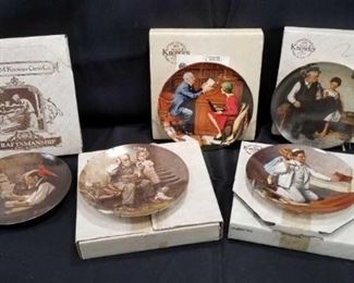 Set of Five Norman Rockwell Decorative Plates (in boxes)