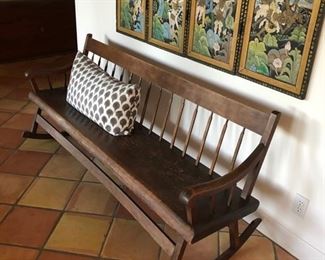 Wooden Antique rocking bench - ask to see