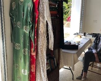 Chinese beautiful formal silk clothing and Thai women - small sizes vintage