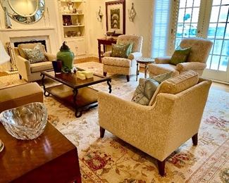 Mitchell Gold + Bob Williams two pairs of arm chairs. 