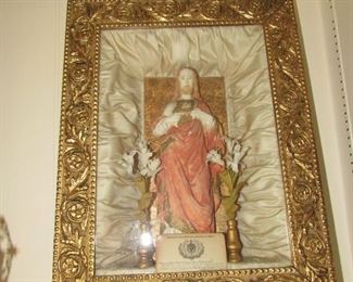 Antique Jesus shadow box