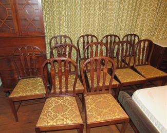 11 antique walnut chairs
