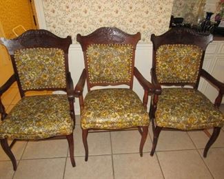 Antique oak arm chairs