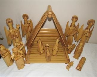Bamboo nativity set