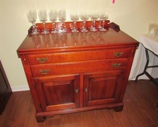 Solid walnut server/bar with flip down top