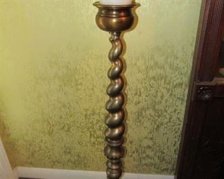 Heavy brass church candle holder that weighs 45 lbs.