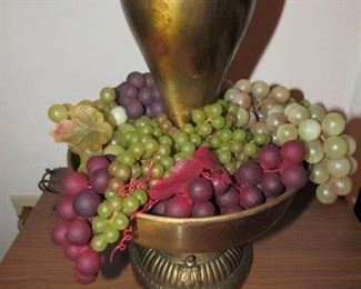 Mid Century Modern brass fruit bowl lamp