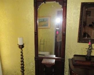 Antique wall mount hall tree