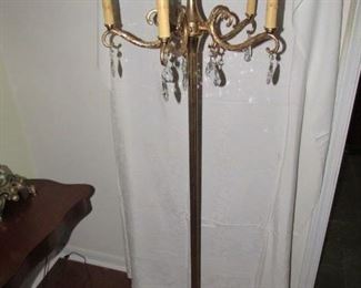 Candelabra style brass floor lamp