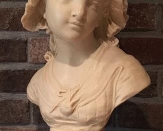 VERY FINE LARGE HEAVY SIGNED PARIS ALABASTER   STATUE.